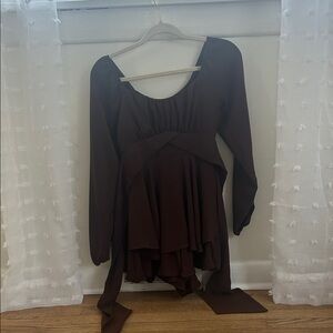Altar'd State Brown Long Sleeve Romper